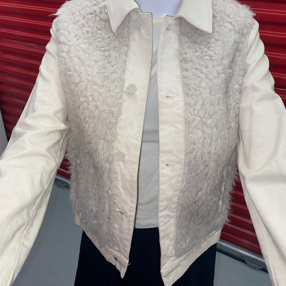MOTHER Cream Teddy Jacket